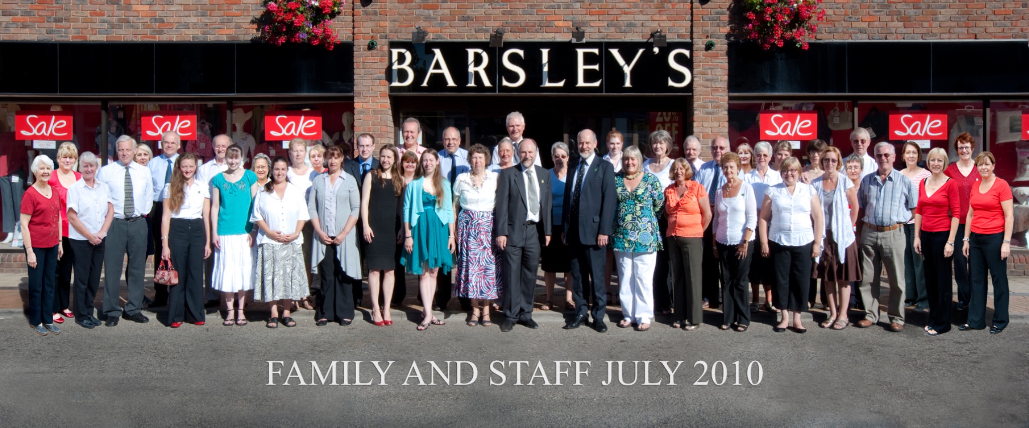 Barsleys family and staff gathered outside the store in July 2010